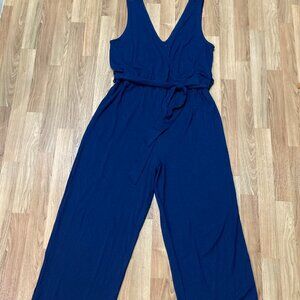 Caralynmirand Jumpsuit Jumper Sleeveless Navy Elastic waist Minimalist XXL